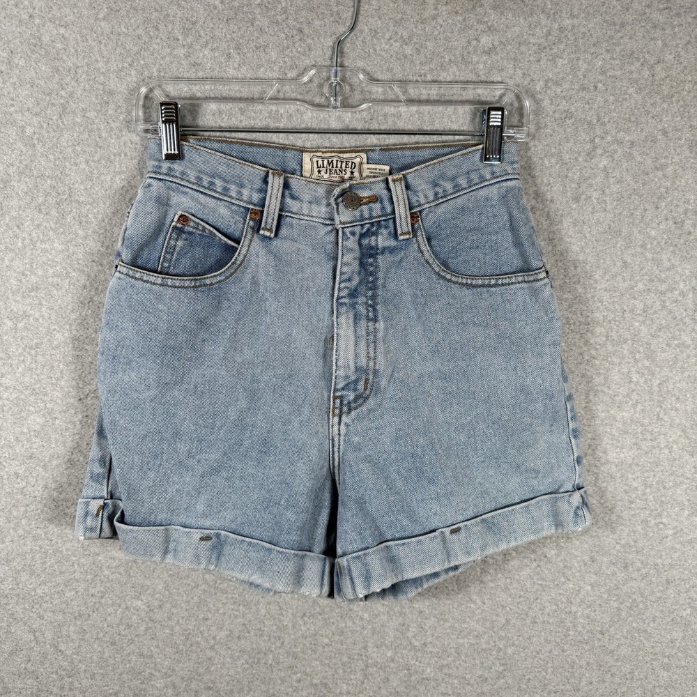 Limited jean shorts womens 26 denim 90s‎ cotton rolled hem